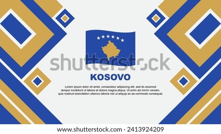 Kosovo Flag Abstract Background Design Template. Kosovo Independence Day Banner Wallpaper Vector Illustration. Kosovo Cartoon