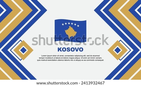 Kosovo Flag Abstract Background Design Template. Kosovo Independence Day Banner Wallpaper Vector Illustration. Kosovo Design