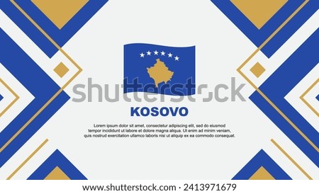 Kosovo Flag Abstract Background Design Template. Kosovo Independence Day Banner Wallpaper Vector Illustration. Kosovo Illustration