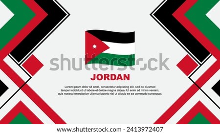 Jordan Flag Abstract Background Design Template. Jordan Independence Day Banner Wallpaper Vector Illustration. Jordan Banner