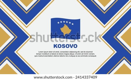 Kosovo Flag Abstract Background Design Template. Kosovo Independence Day Banner Wallpaper Vector Illustration. Kosovo Vector