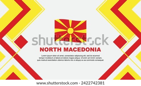 North Macedonia Flag Abstract Background Design Template. North Macedonia Independence Day Banner Wallpaper Vector Illustration. North Macedonia Banner