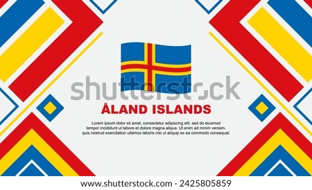 Aland Islands Flag Abstract Background Design Template. Aland Islands Independence Day Banner Wallpaper Vector Illustration. Aland Islands Flag