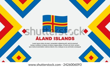 Aland Islands Flag Abstract Background Design Template. Aland Islands Independence Day Banner Wallpaper Vector Illustration. Aland Islands Template