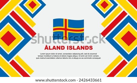 Aland Islands Flag Abstract Background Design Template. Aland Islands Independence Day Banner Wallpaper Vector Illustration. Aland Islands