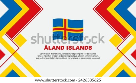 Aland Islands Flag Abstract Background Design Template. Aland Islands Independence Day Banner Wallpaper Vector Illustration. Aland Islands Banner