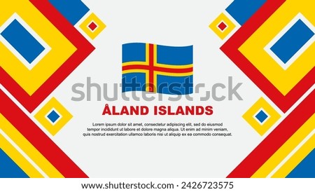 Aland Islands Flag Abstract Background Design Template. Aland Islands Independence Day Banner Wallpaper Vector Illustration. Aland Islands Cartoon