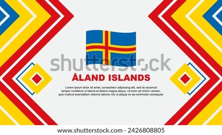 Aland Islands Flag Abstract Background Design Template. Aland Islands Independence Day Banner Wallpaper Vector Illustration. Aland Islands Design