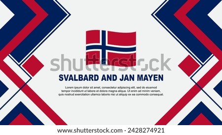 Svalbard And Jan Mayen Flag Abstract Background Design Template. Svalbard And Jan Mayen Independence Day Banner Wallpaper Vector Illustration. Banner