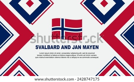 Svalbard And Jan Mayen Flag Abstract Background Design Template. Svalbard And Jan Mayen Independence Day Banner Wallpaper Vector Illustration. Independence Day