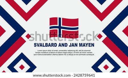 Svalbard And Jan Mayen Flag Abstract Background Design Template. Svalbard And Jan Mayen Independence Day Banner Wallpaper Vector Illustration. Template