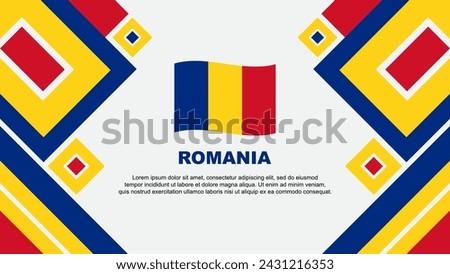 Romania Flag Abstract Background Design Template. Romania Independence Day Banner Wallpaper Vector Illustration. Romania Cartoon