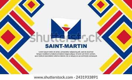 Saint Martin Flag Abstract Background Design Template. Saint Martin Independence Day Banner Wallpaper Vector Illustration. Saint Martin