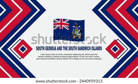South Georgia And The South Sandwich Islands Flag Abstract Background Design Template. Independence Day Banner Wallpaper Vector Illustration. Design