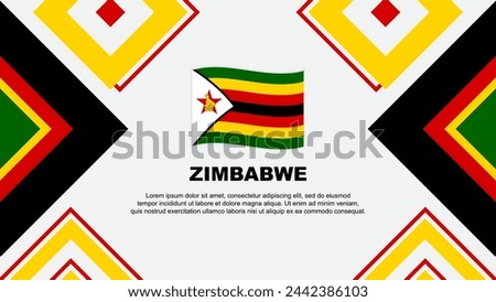 Zimbabwe Flag Abstract Background Design Template. Zimbabwe Independence Day Banner Wallpaper Vector Illustration. Zimbabwe Independence Day