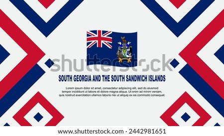 South Georgia And The South Sandwich Islands Flag Abstract Background Design Template. Independence Day Banner Wallpaper Vector Illustration. Template