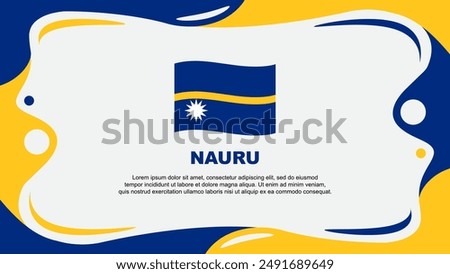 Nauru Flag Abstract Background Flat Design Template. Nauru Independence Day Banner Wallpaper Vector Illustration. Nauru Flag