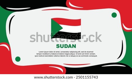 Sudan Flag Abstract Background Flat Design Template. Sudan Independence Day Banner Wallpaper Vector Illustration. Sudan Illustration