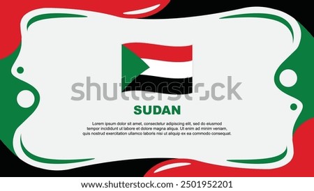 Sudan Flag Abstract Background Flat Design Template. Sudan Independence Day Banner Wallpaper Vector Illustration. Sudan Flag