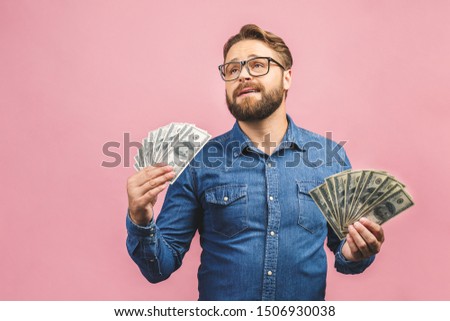 Business Man Holding Money And Successful Pose Free Images - 