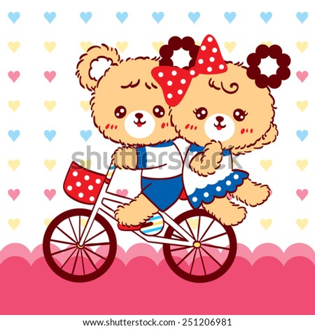 Similar – Image, Stock Photo Teddy rides with Bicycle