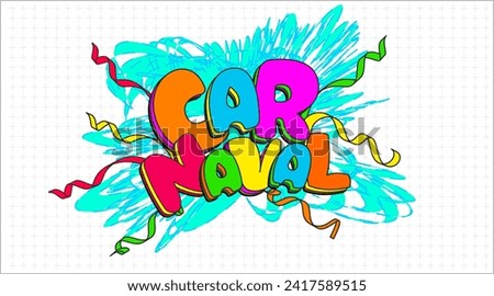 Offers Carnival 2024, Brazilian Colors Carnival, Comercial, retail logo template with white background