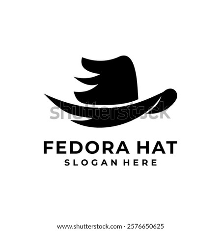 Flat vector fedora hat icon symbol. Abstract Fedora logo