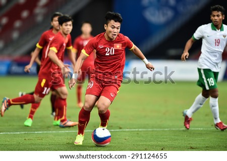 Kallang,Singapore JUNE15:TRAN Phi Son of Vietnam in action during the 28th SEA Games Singapore 2015 match between Vietnam and Indonesia at Singapore National Stadium on JUNE15 2015