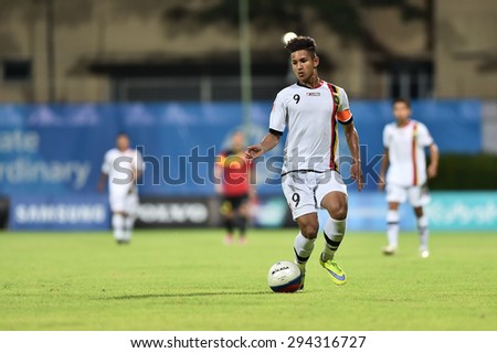 BISHAN,SINGAPORE-JUNE3:BOLKIAH Faiq Jefri of Brunei in action during the 28th SEA Games Singapore 2015 match between Brunei and Timor-Leste at Bishan Stadium on JUNE3 2015 in,SINGAPORE