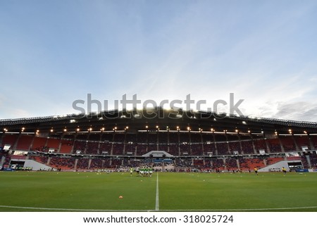 BANGKOK THAILAND SEP8:View of Rajamangala Stadium during the Fifa World Cup Group F qualifying Match between Thailand and Iraq at Rajamangala Stadium on September 8,2015 in Thailand.