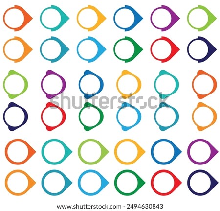 Abstract bullet points colorful direction bullets point set vector.