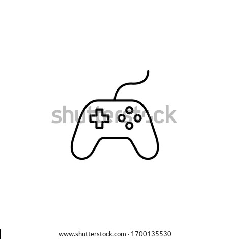 Joystick, gamepad simple thin line icon vector illustration