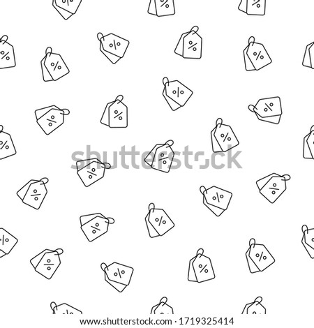 Discount coupons and percent sign simple seamless vector pattern on a transparent background