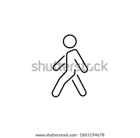 Walking man, pedestrian simple thin line icon vector illustration