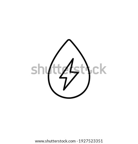 Water energy, water drop, lightning simple thin line icon vector illustration 商業照片 © 