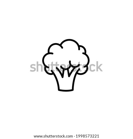 Broccoli simple thin line icon vector illustration
