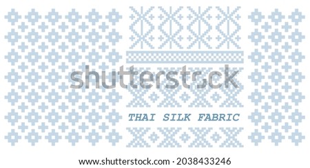 Thai Silk Fabric Pattern.THAI CRAFT Wallpaper, For Clothes, Shirts, Dresses and other textile products. Handwoven Textiles Thai Traditional Textiles.Vector Image