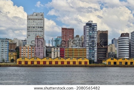 View of the port of Porto Alegre, beside the Guaiba lake - Rio Grande do Sul - Brazil Foto stock © 