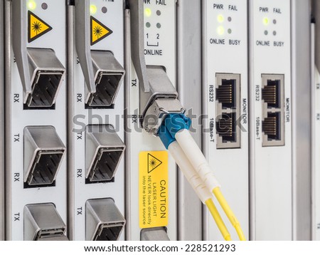optic fiber cables connected to transmission Controler