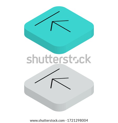 Two-color step backward icons in isometric design for graphic design, website design, mobile application, etc