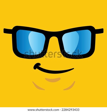 Yellowhead lego minifigure man with black summer glasses vector illustration