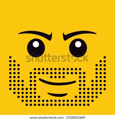 Yellowhead Lego minifigure with a black stubble beard emoji