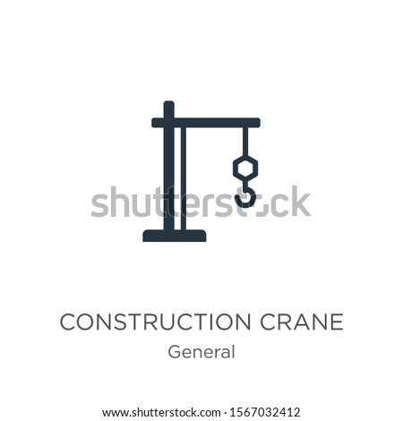 Construction crane icon vector. Trendy flat construction crane icon from general collection isolated on white background. Vector illustration can be used for web and mobile graphic design, logo, eps10