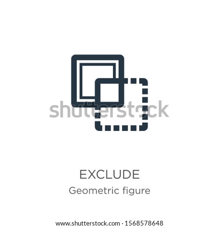 Exclude icon vector. Trendy flat exclude icon from geometric figure collection isolated on white background. Vector illustration can be used for web and mobile graphic design, logo, eps10