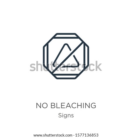 No bleaching icon. Thin linear no bleaching outline icon isolated on white background from signs collection. Line vector sign, symbol for web and mobile