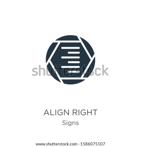 Align right icon vector. Trendy flat align right icon from signs collection isolated on white background. Vector illustration can be used for web and mobile graphic design, logo, eps10