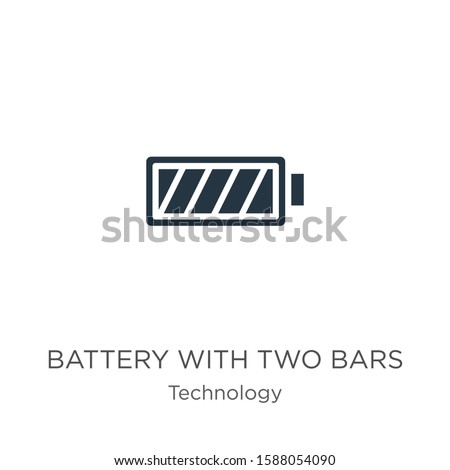 Battery with two bars icon vector. Trendy flat battery with two bars icon from technology collection isolated on white background. Vector illustration can be used for web and mobile graphic design, 