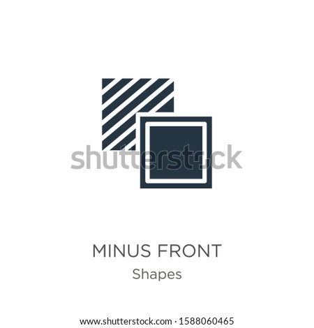 Minus front icon vector. Trendy flat minus front icon from shapes collection isolated on white background. Vector illustration can be used for web and mobile graphic design, logo, eps10