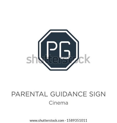 Parental guidance sign icon vector. Trendy flat parental guidance sign icon from cinema collection isolated on white background. Vector illustration can be used for web and mobile graphic design, 