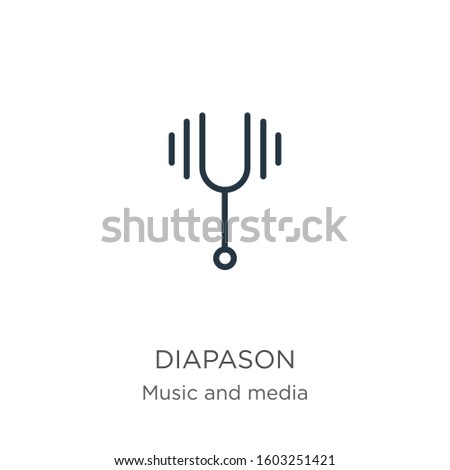 Diapason icon. Thin linear diapason outline icon isolated on white background from music collection. Line vector sign, symbol for web and mobile
